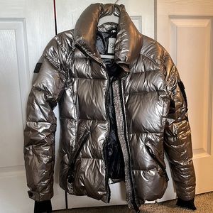 SAM gunmetal/silver puffer coat